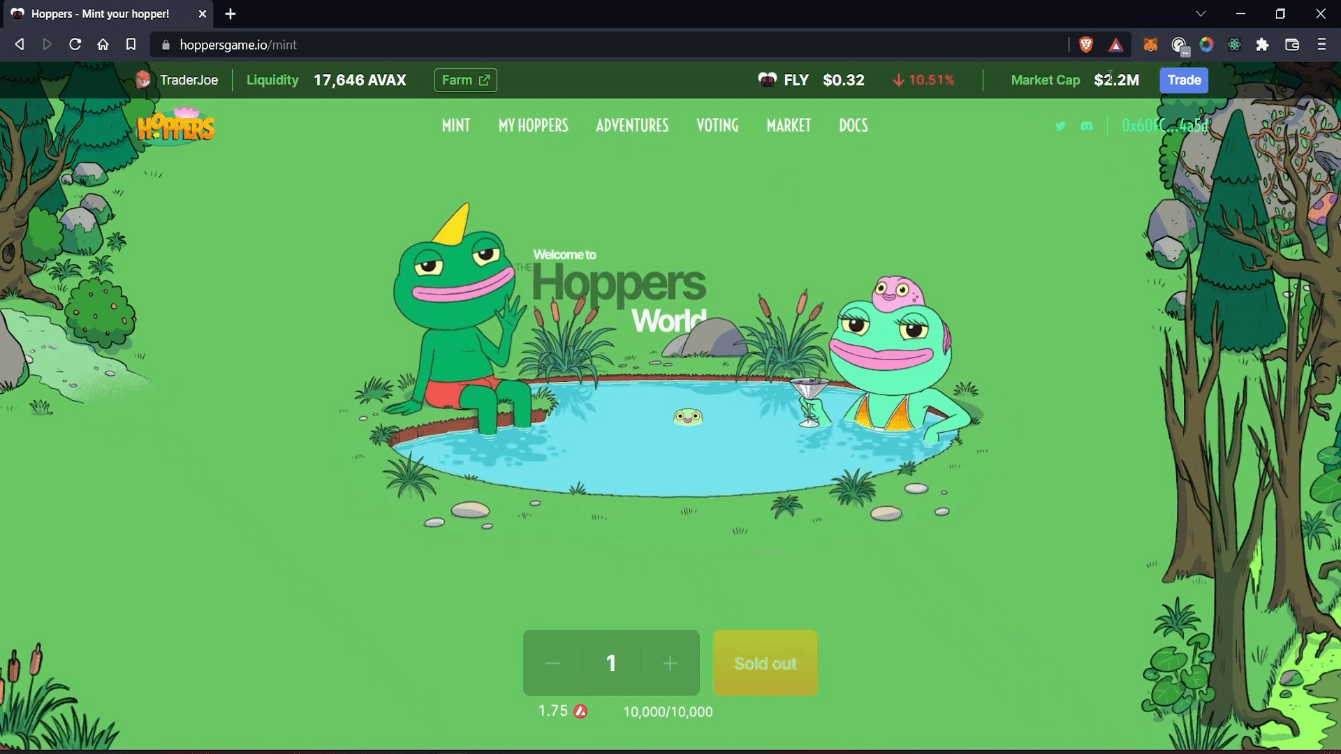 Hoppers Oyunu NFT Oyunu Hoppers Oyunu, oyuncuların $FLY kazanmak için Hopper NFT&#39;lerini farklı maceralara yatırdıkları boş bir oyundur.