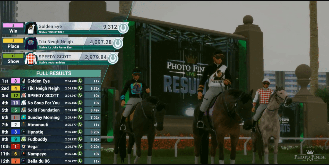 Photo Finish LIVE, gerçek hayattaki diğer sahiplere karşı yarışabileceğiniz ve nesiller boyu benzersiz yavru atlar yaratabileceğiniz, kazan-kazan sanal bir at yarışı oyunudur.